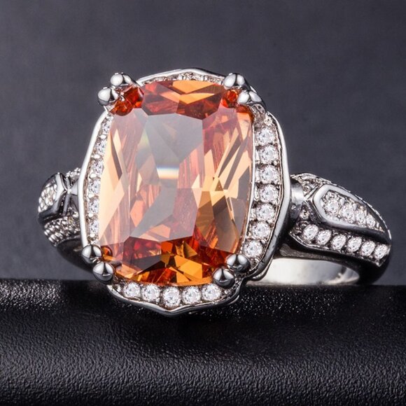 ✨ Shiny 925 Silver Plated Vintage Wedding Ring for Women, FB16FA1003-7 - Picture 2 of 2